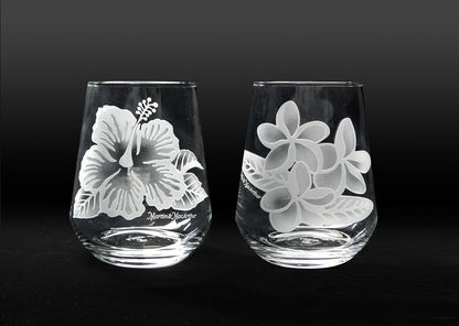 砂でエッチングしたプルメリアの茎なし。2個セット