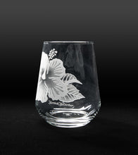 砂でエッチングした茎なしハイビスカス。2個セット