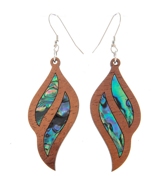 Pendientes de koa "Paua Swirl"