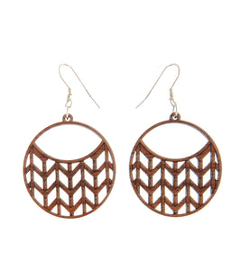 Koa Earrings "Round Bamboo Forest"