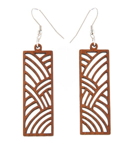 Koa Earrings "Rectangle Waves"