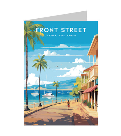 Greeting Card "Front Street, Maui" Hawaii Travel Art