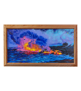 Original Painting "Ocean Fire" by Philip Gagnon 24x12 supporting Maui fire relief efforts