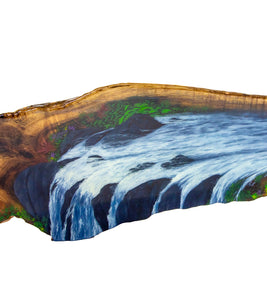 Original Painting on Koa "Waterfall" by Philip Gagnon 36x9 supporting Maui fire relief efforts