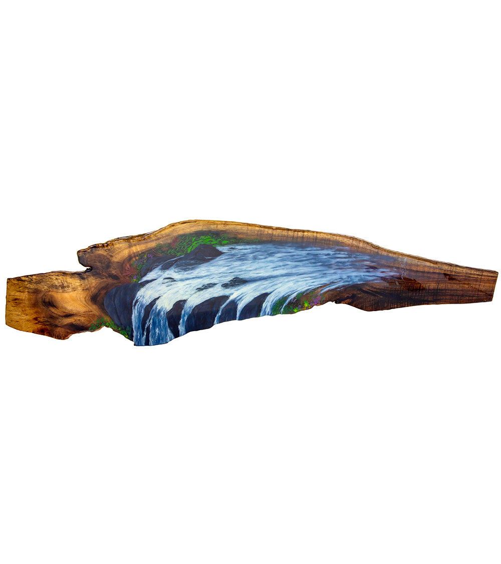 Original Painting on Koa "Waterfall" by Philip Gagnon 36x9