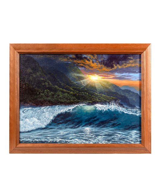 Original Painting "Sunrise Wave (Moody Morning Blues)" by Philip Gagnon 12x16