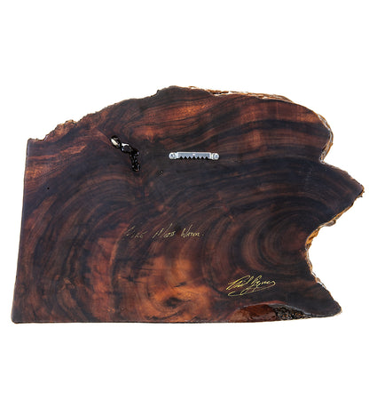 Pintura original sobre koa "El fuego se encuentra con el agua" de Philip Gagnon 18 x 13