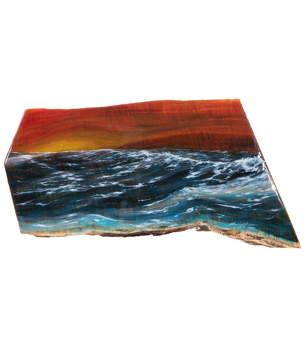 Original Painting on Koa "Soothing Waters" by Philip Gagnon 19.5 x 10