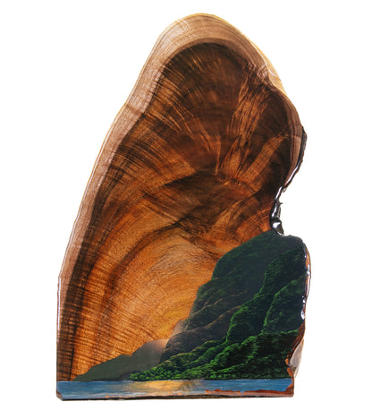 Original Painting on Koa "When the Sun Sets" by Philip Gagnon 11 x 17.5