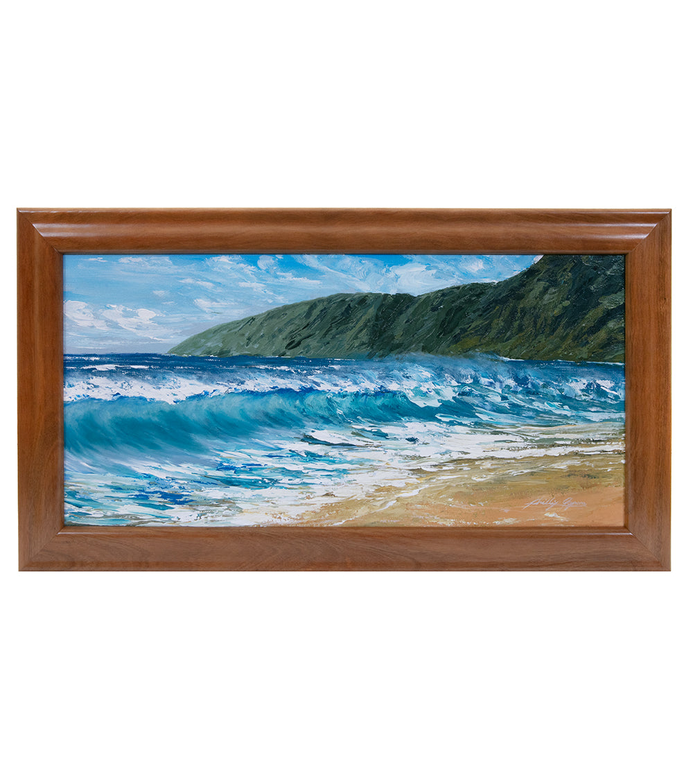 Pintura original "Aloha llega a la fuerza" de Phillip Gagnon, 20 x 10