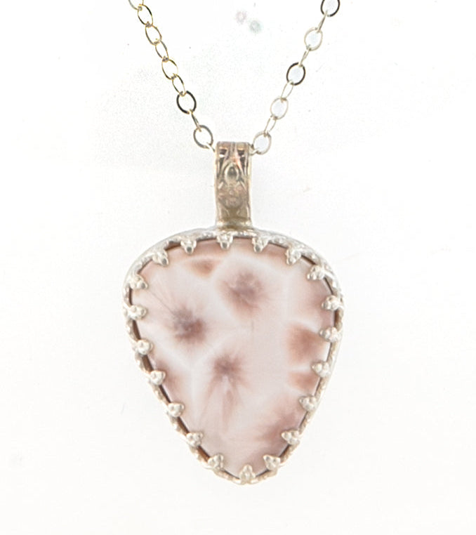 Pink Larimar Teardrop Necklace in Silver by Galit