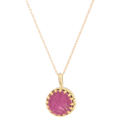 Hot Pink Cobalt Calcite Round Cab Necklace by Galit