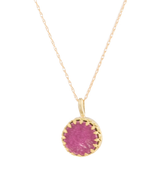 Hot Pink Cobalt Calcite Round Cab Necklace by Galit