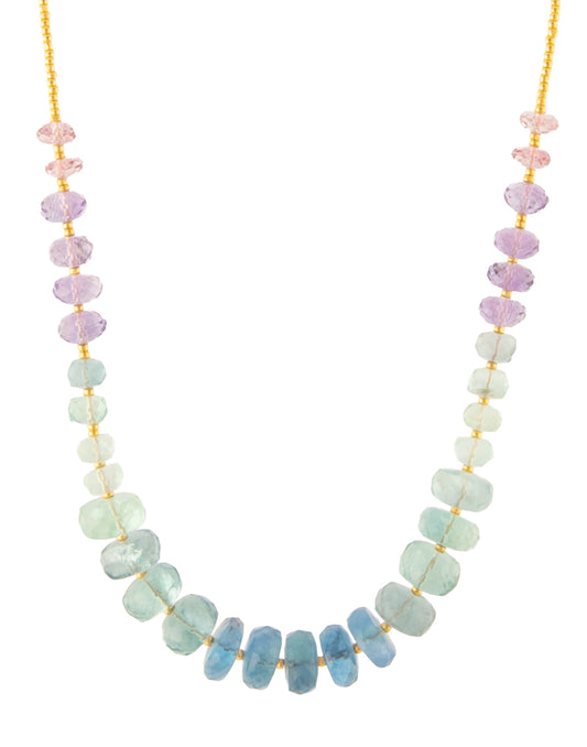 Fluorite & Pink Amethyst Necklace by Galit