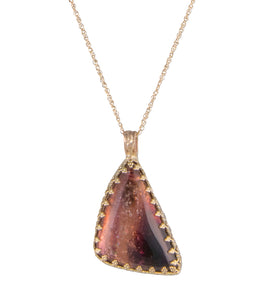 Pink Tourmaline Triangle Cab Necklace by Galit