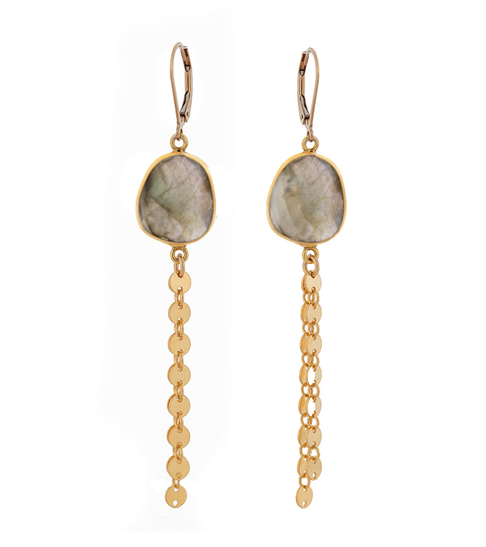 Labradorite Faceted Stone Earrings by Galit