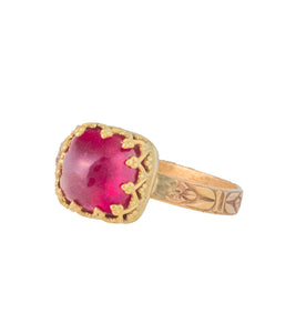 Burma "Sugar loaf" natural Ruby Ring in Gold by Galit
