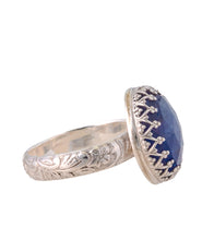 Raw Faceted Tanzanite Ring in Argentium Silver by Galit