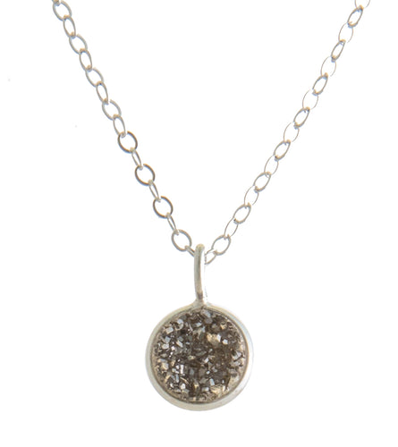 Silver tone Druzy Agate coated Necklace by Galit