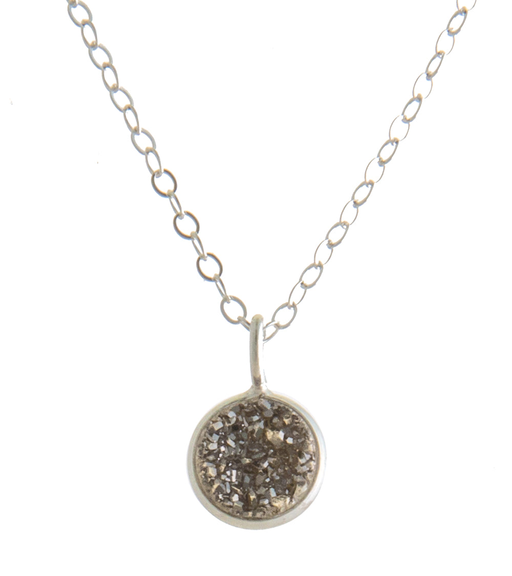Silver tone Druzy Agate coated Necklace by Galit