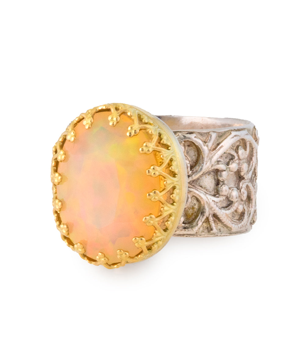 Ethiopian Opal Faceted Stone Ring by Galit