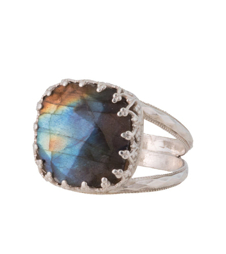Labradorite Faceted Stone Ring by Galit