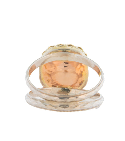 Anillo de amatista facetada con diseño de tablero de ajedrez cuadrado de Galit