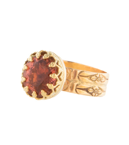 Oval Faceted Tourmaline Ring in Gold by Galit