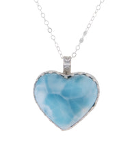 Larimar Heart Necklace in Silver by Galit