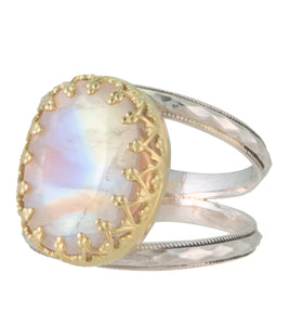 Rainbow Moonstone Faceted Ring by Galit