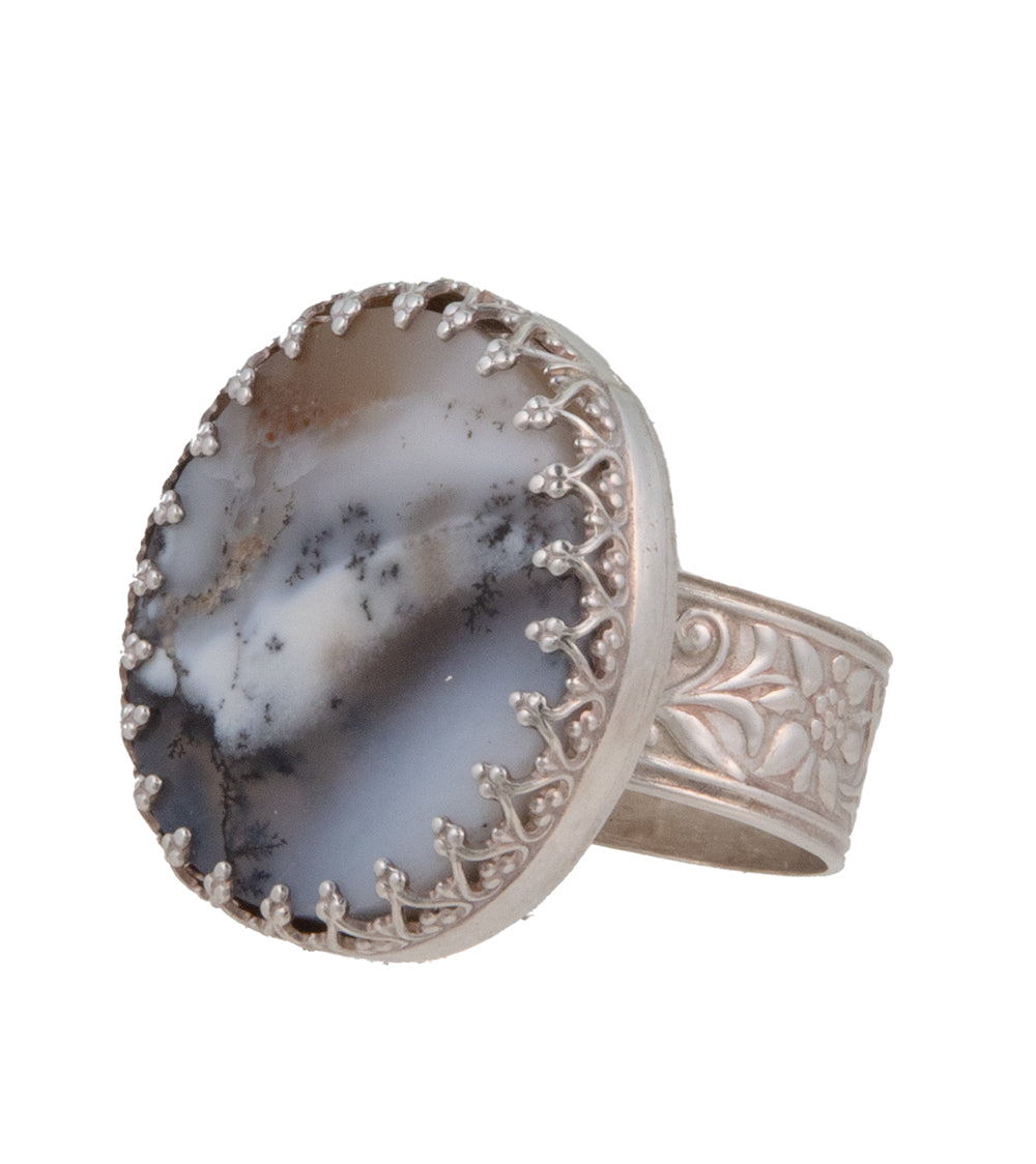 Dendrite Opal Cab Ring by Galit