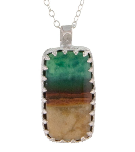 Opalized Petrified Wood Cab Necklace by Galit