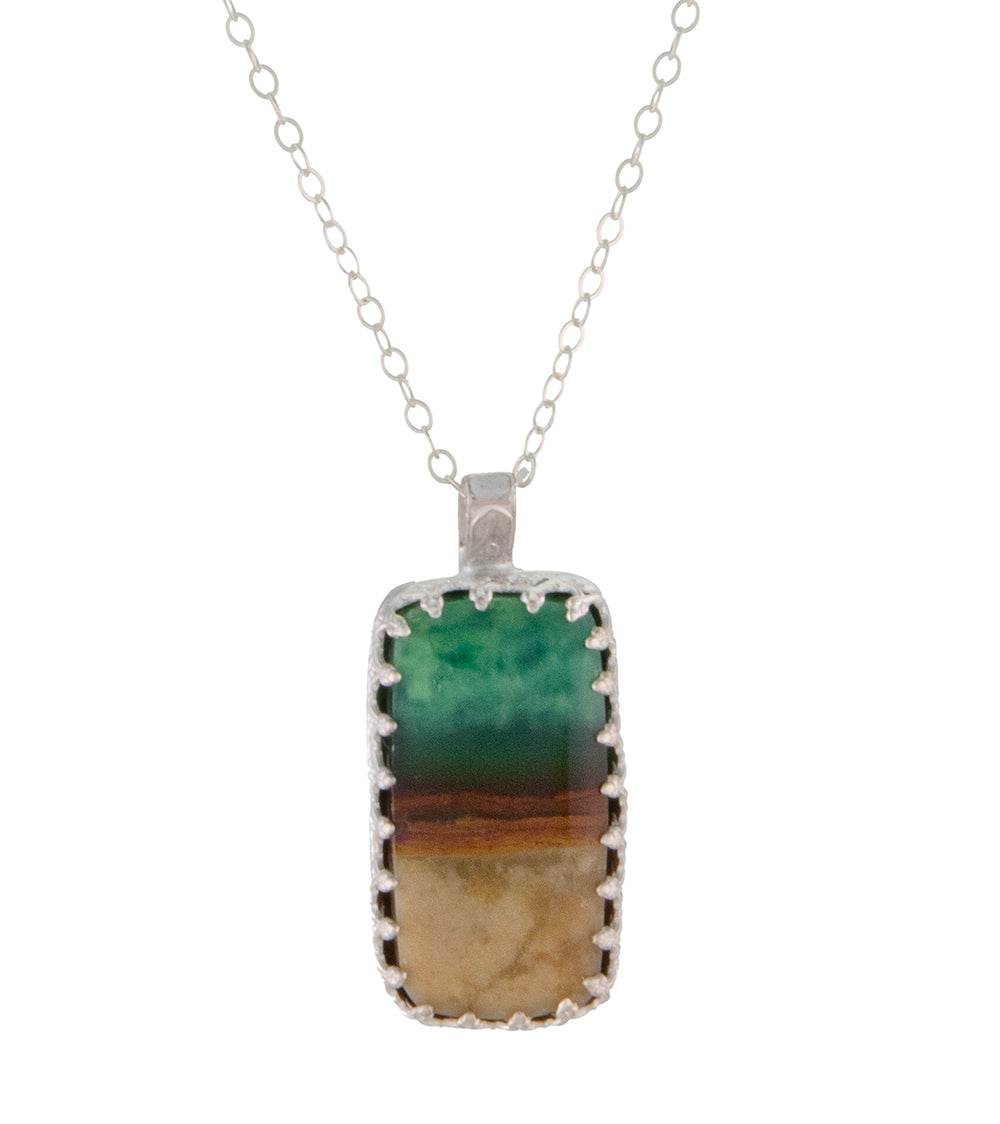 Opalized Petrified Wood Cab Necklace by Galit