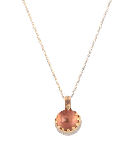 Pink Tourmaline Faceted Round Cab Necklace by Galit