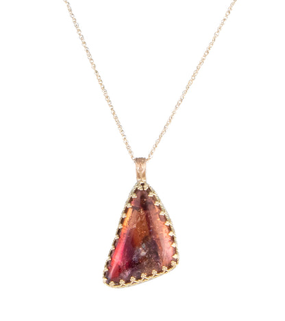 Pink Tourmaline Triangle Cab Necklace by Galit