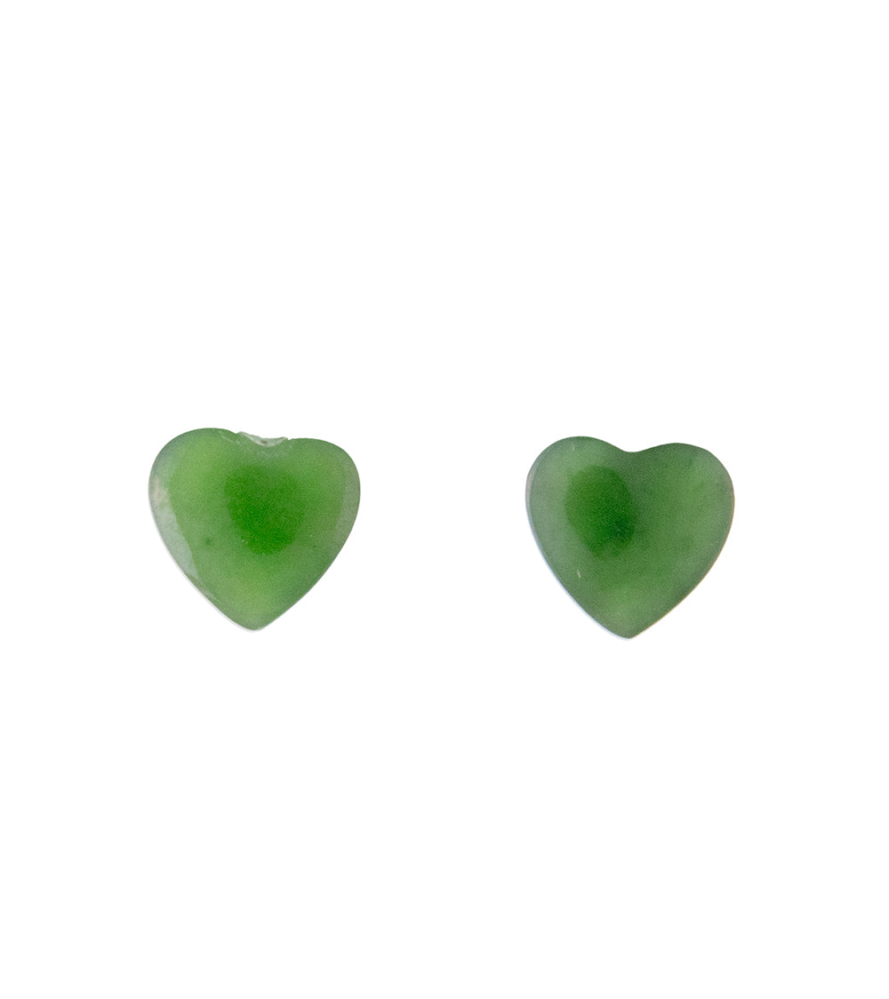Heart-Shaped Jade Cab Earrings by Galit