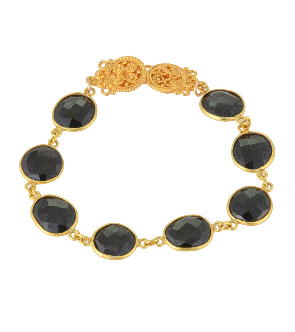 Checkerboard Faceted Black Spinel Bracelet by Galit
