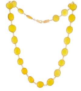 Checkerboard Faceted Yellow Onyx Necklace by Galit