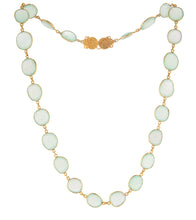 Checkerboard Faceted Blue Calcedony Necklace by Galit