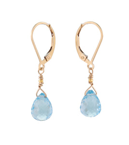 Blue Faceted Topaz Earrings by Galit