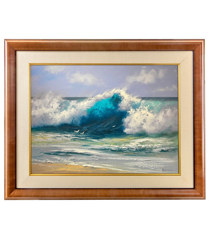 Original Painting: Unfurling Into Turquoise by George Eguchi