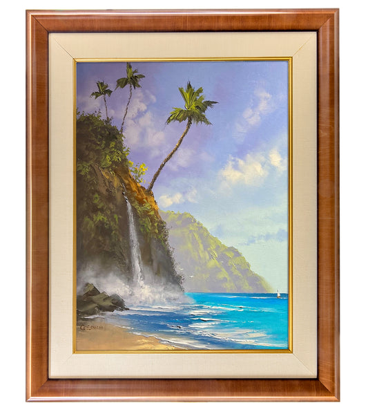 Original Painting: Cascading Into Sand & Sea by George Eguchi