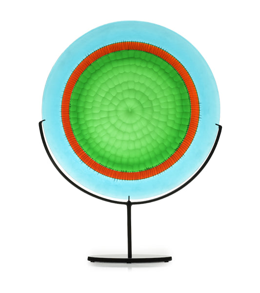 Glass Sculpture "Fish Eye Blue/Green" by Jonathan Swanz