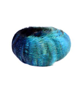 黄金時代の贅沢な美（緑） - 羽根飾りの帽子バンド