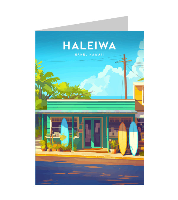 Greeting Card "Haleiwa, Oahu" Hawaii Travel Art