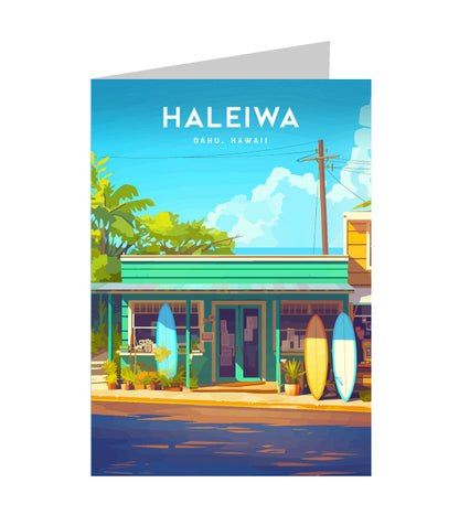 Greeting Card "Haleiwa, Oahu" Hawaii Travel Art