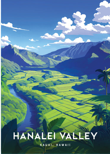 Greeting Card "Hanalei Valley, Kauai" Hawaii Travel Art
