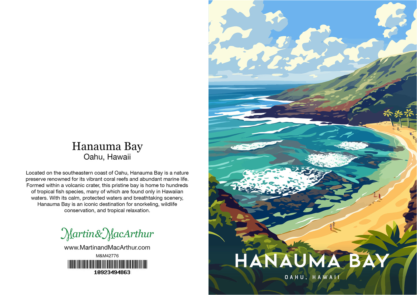 Greeting Card "Hanauma Bay, Oahu" Hawaii Travel Art
