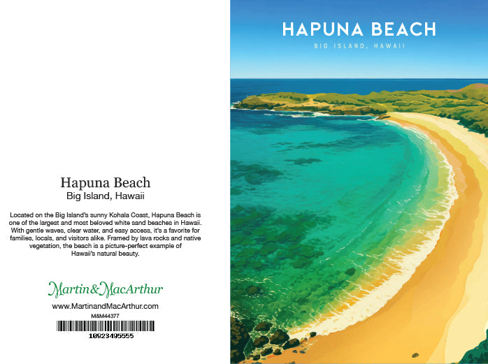 Greeting Card "Hapuna Beach, Big Island" Hawaii Travel Art