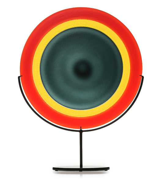 Glass Sculpture "Fish Eye Red/Yellow" by Jonathan Swanz